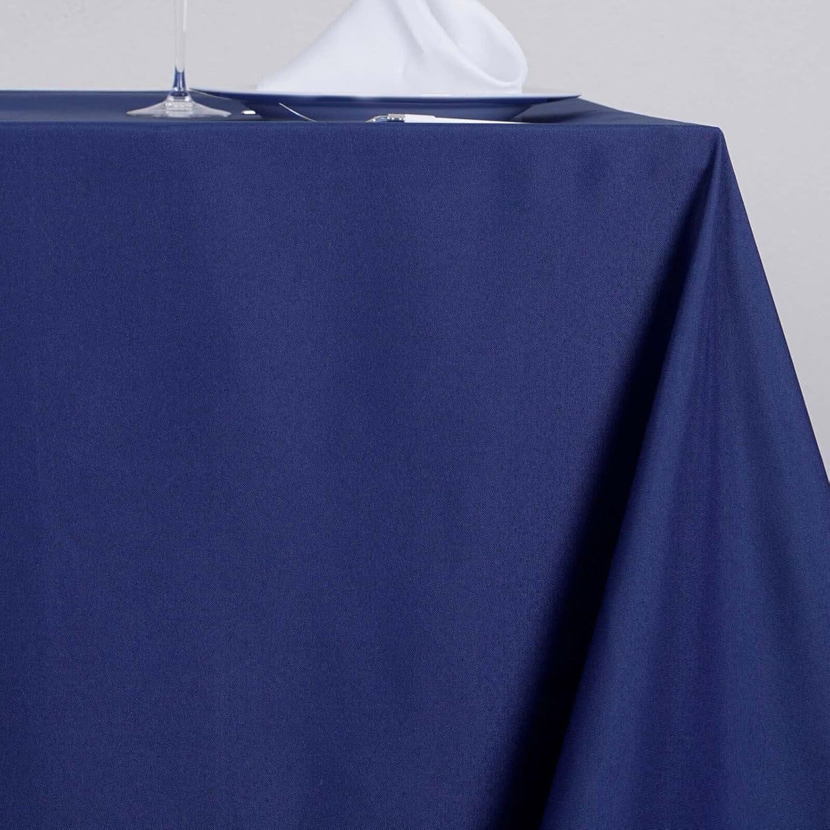 Efavormart 90" Navy Blue Wholesale Linens Polyester Square Linen Tablecloth for Kitchen Dining