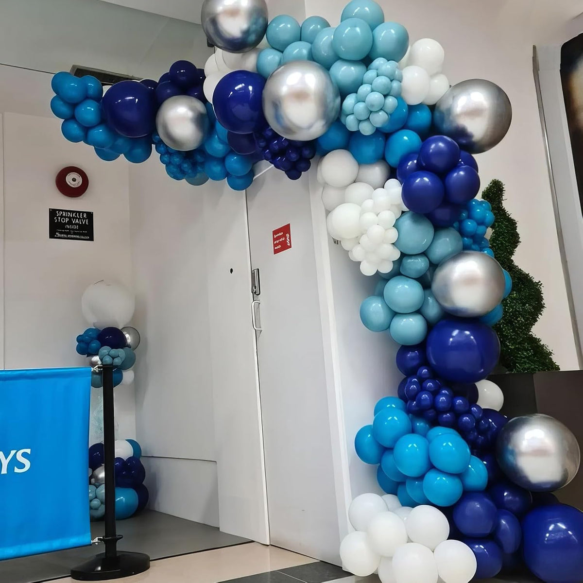 Blue Balloons, 50pcs Metallic Blue Balloons, Metallic Baby Navy Balloon, Silver Confetti Balloon