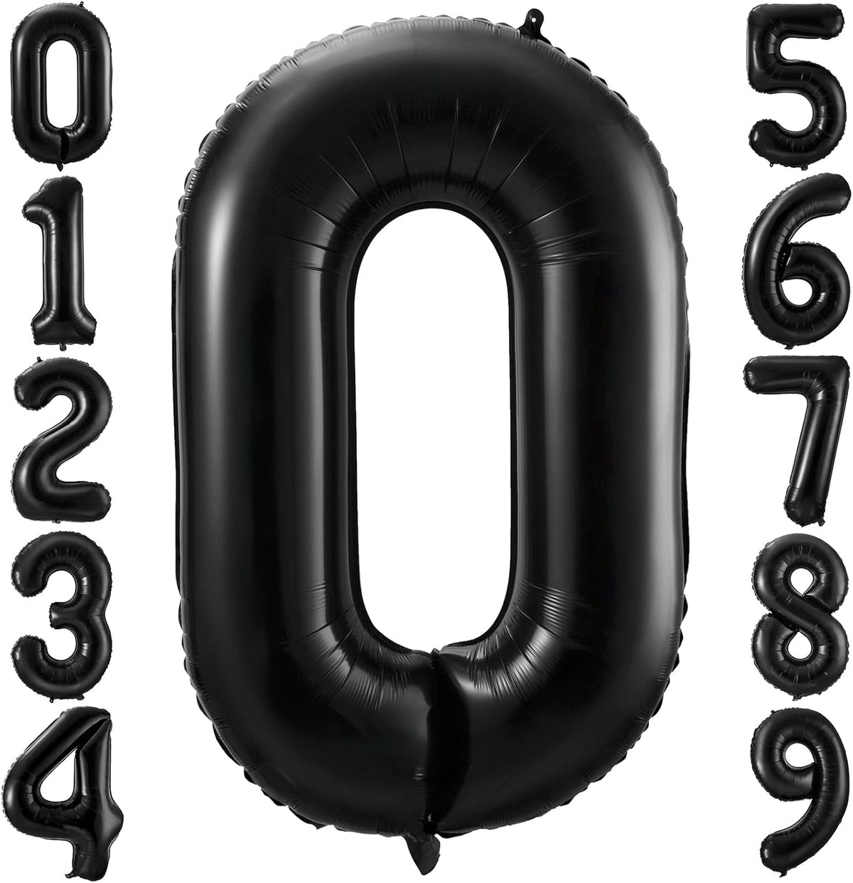 Black 0 Balloon Number,40 Inch Number 0 Balloon Large Black 0 Foil Mylar Helium Balloon for