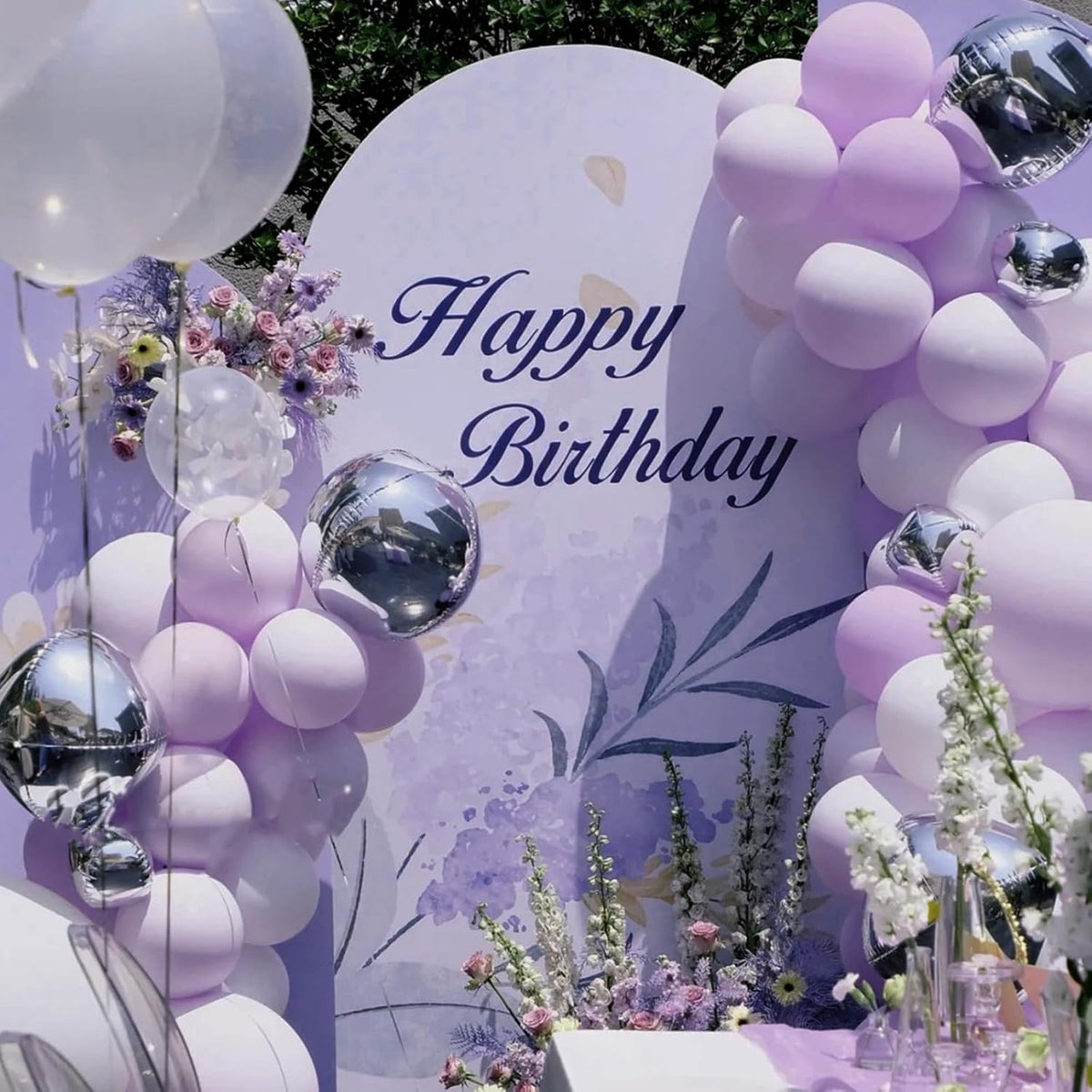 90pack Lilac Balloons Different Size 18/12/10/5 Inch Lilac Balloon Garland Arch Kit for Graduation