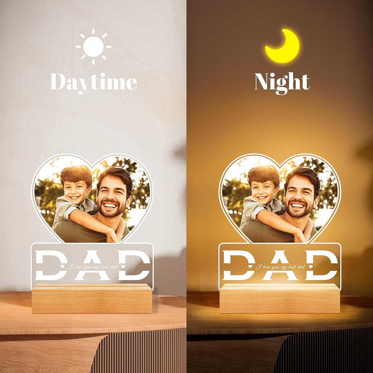 Personalized Dad Gifts for Dad from Daughter Son, Custom Picture Frames with Photo, Customized