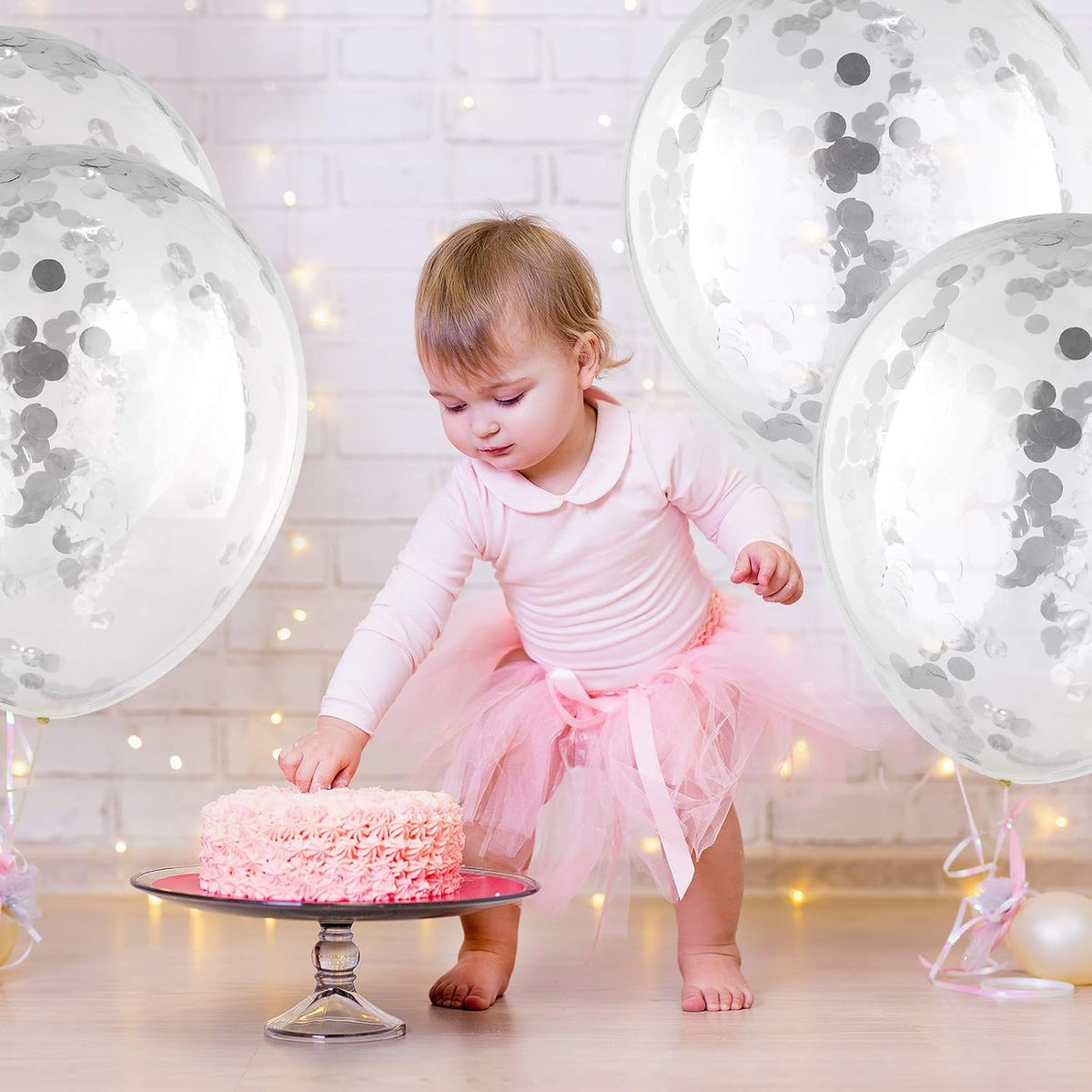 10 Pieces 18 Inch Glitter Confetti Balloons Paper Dots Confetti Shiny Latex Large Balloons for