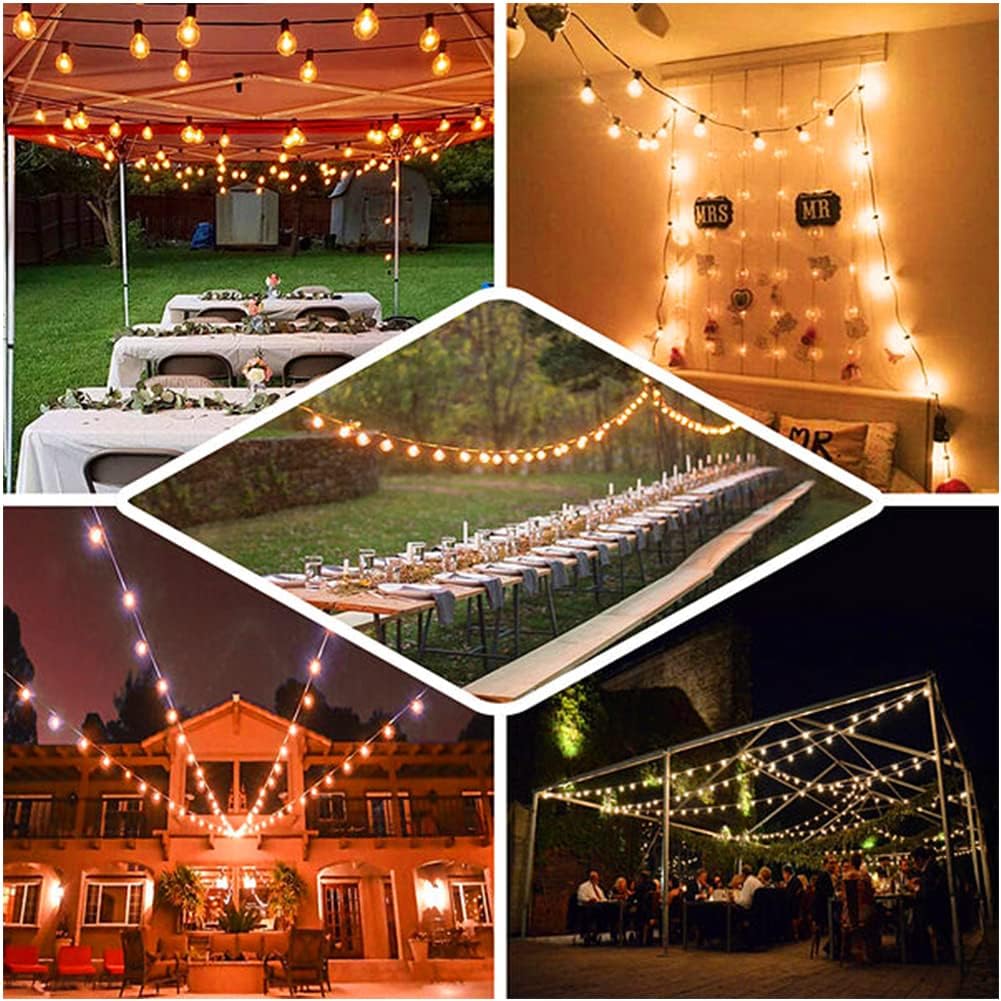 25Ft Outdoor Globe String Lights, G40 Edison String Lights with 27 Clear Bulbs, Waterproof
