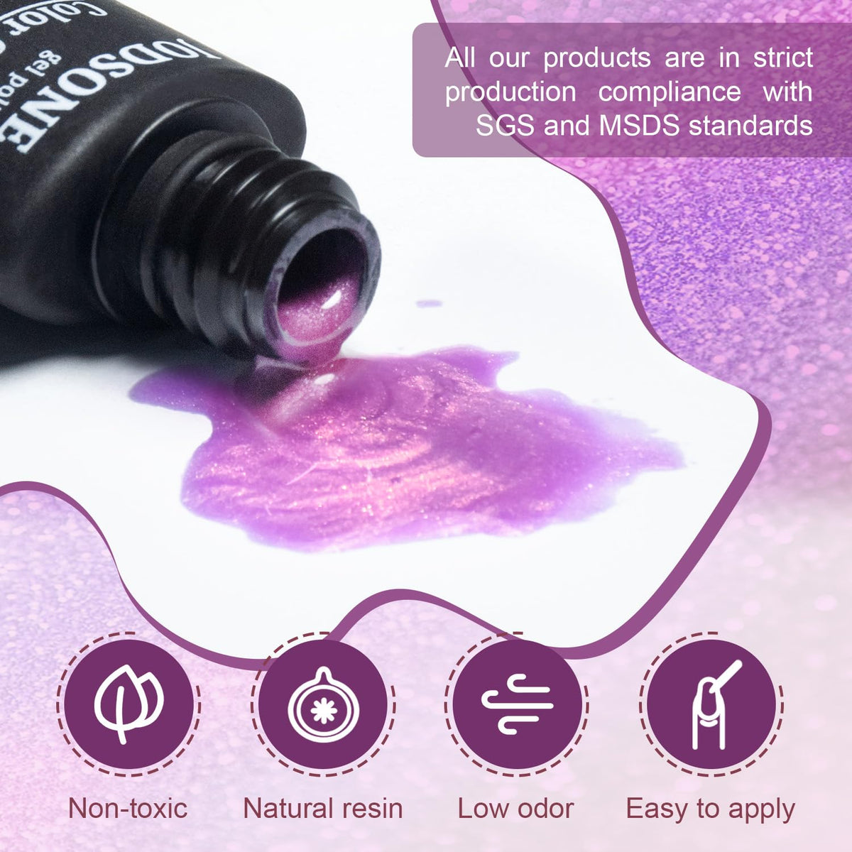JODSONE 60 PCS Gel Nail Polish Starter Kit With U V Light 55 Kinds Of Color Glitter Gel Polish No