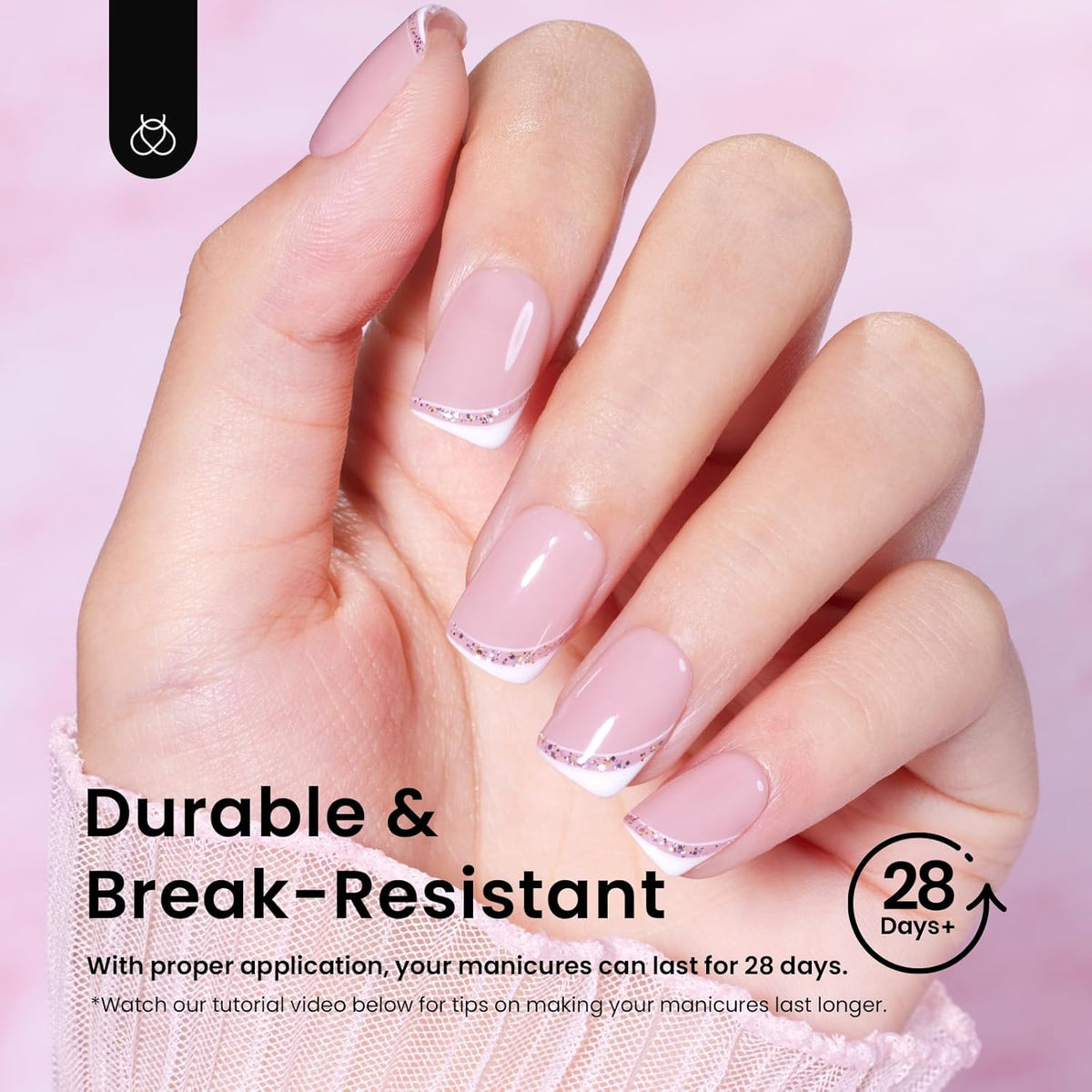 Beetles Short Square Nail Tips: 576PCS 12 Sizes XS Short Square Half Matte Clear False Acrylic