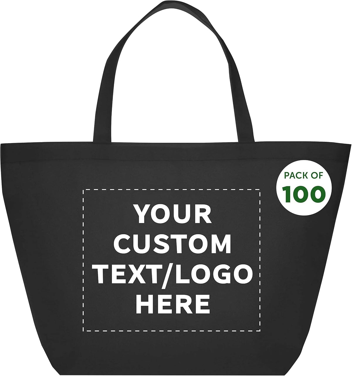 DISCOUNT PROMOS Custom Southern Style Grocery Tote Bags Set of 100 - Personalized Bulk Pack