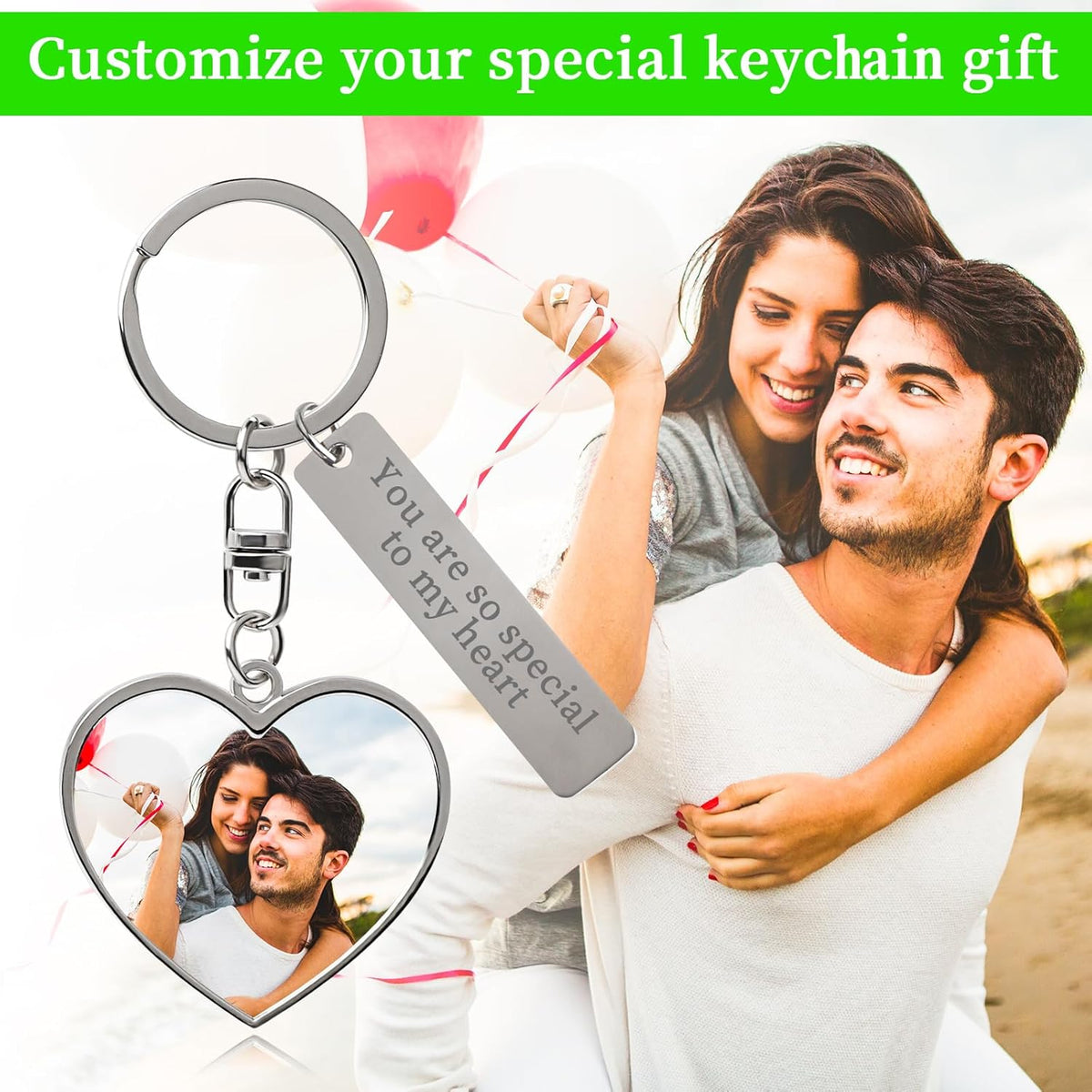 Double Side Custom Keychain with Picture Personalized Engraving Photo Text Customized Gifts for Men