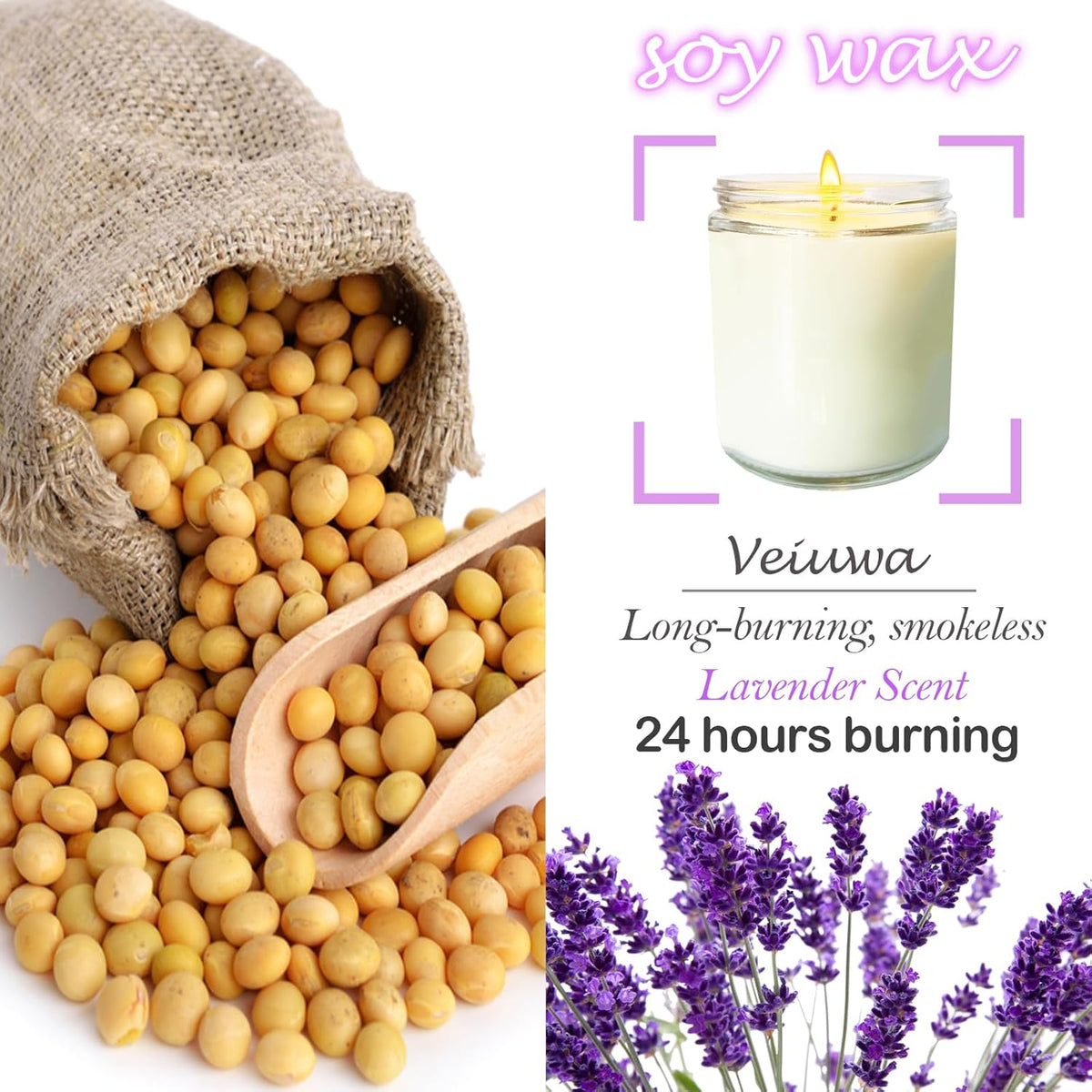 12 Pcs 8 Oz Bulk White Soy Candles,Lavender Scented Candles Set,Bulk Aromatherapy Candle,Great