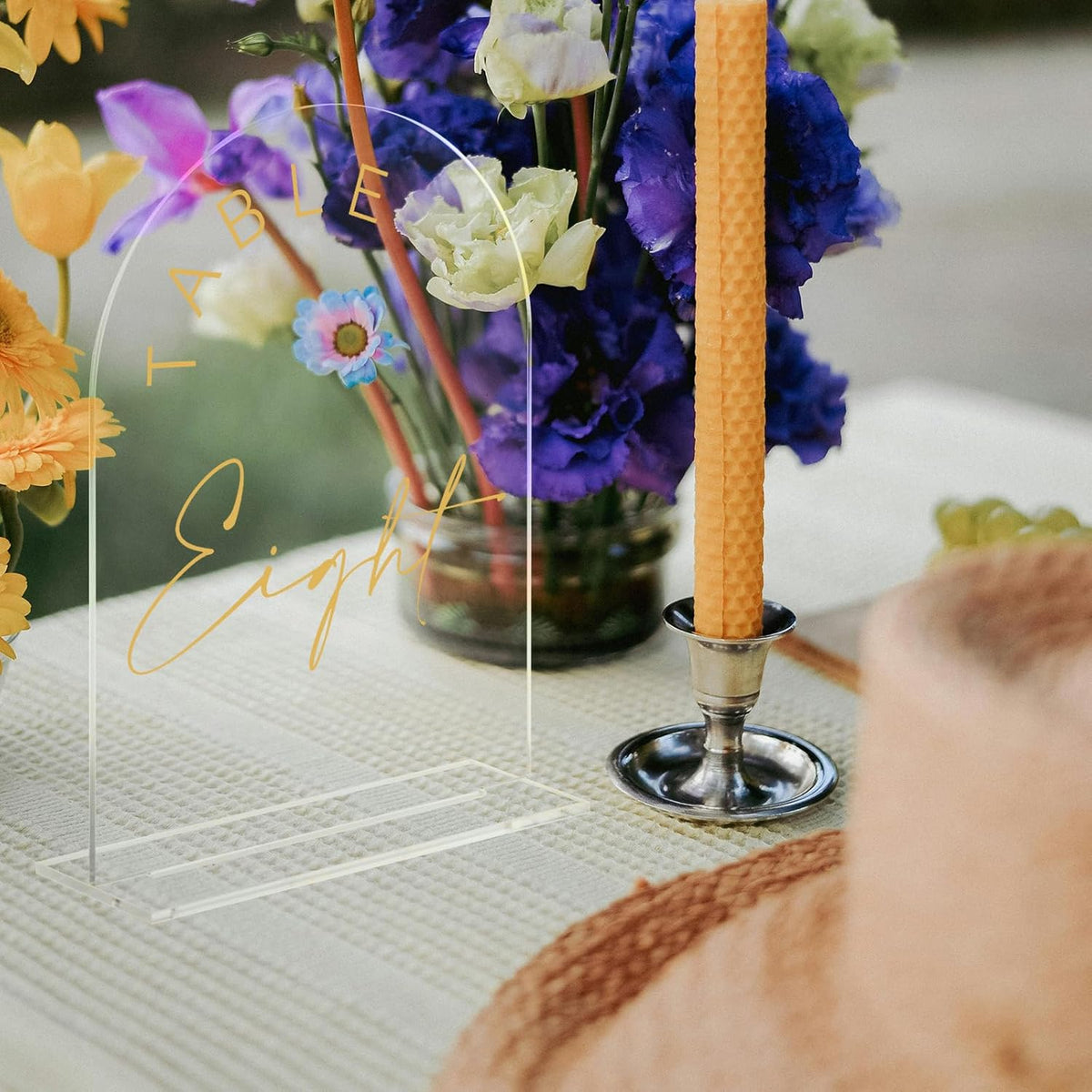 JINMURY Acrylic Arch Table Numbers with Stands, 5x7 Inch Acrylic Arch Sign Table Numbers for