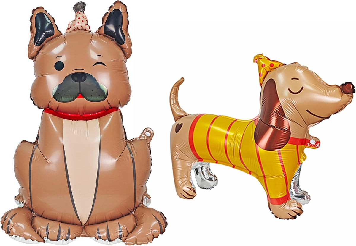 2PCS Self Standing Dog Animal Balloons Cute Pet Puppy Birthday Foil Balloon For Kids Gift Animal