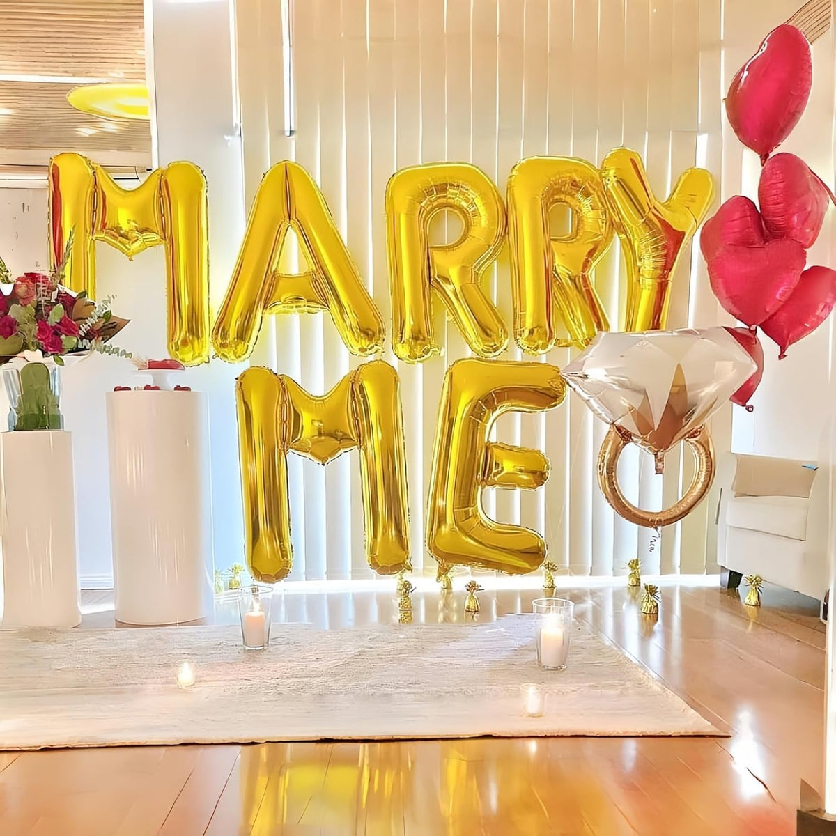 40 Inch Foil Letter Balloon, Big Alphabet R Word, Large Self Inflating Gold Decor for Custom Name