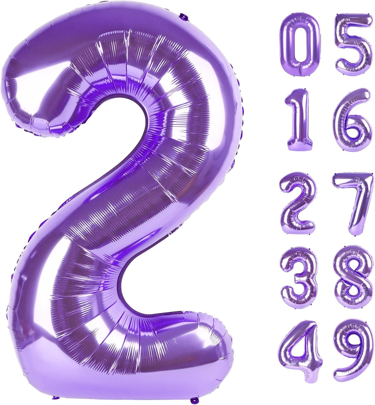 Giant Purple Number 2 Balloon Number 40 Inch, 2025 Number Balloons 2 Birthday Supplies, 2nd 12 22