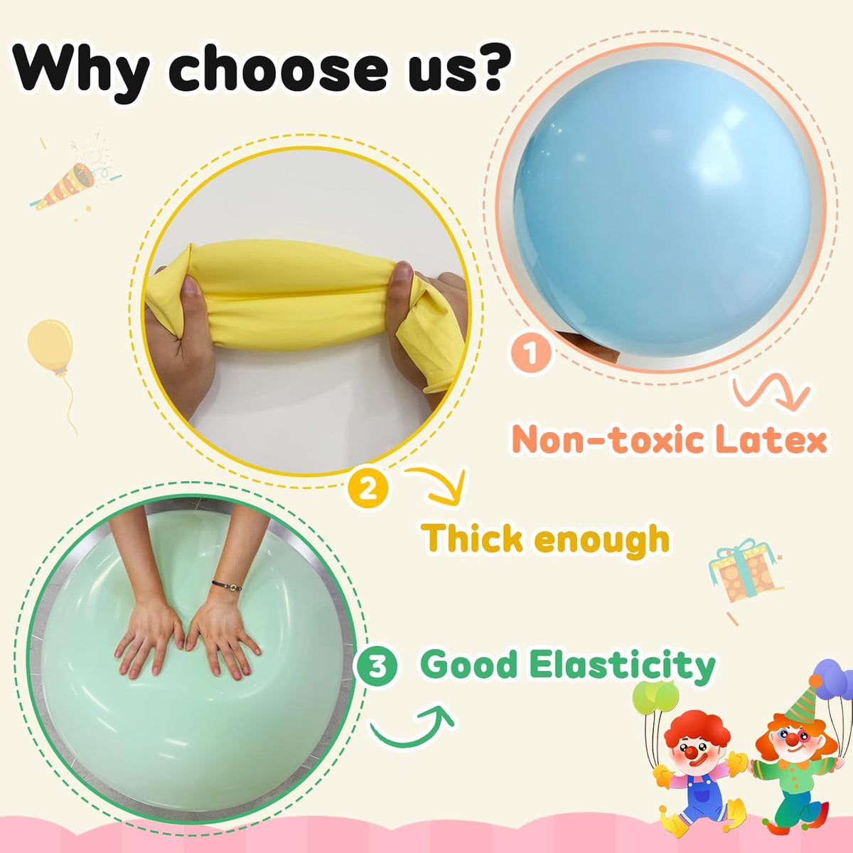 30 pcs Pastel Colorful Balloons 18 Inch - Large Thick Latex Balloon for Birthday Bridal Shower