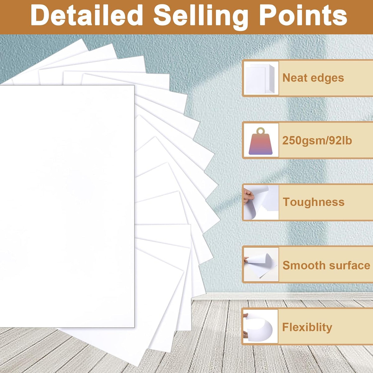 28 Sheets Bright White Cardstock 8.5 x 11 Certificate Paper, 92lb/250gsm White Card Stock Printer