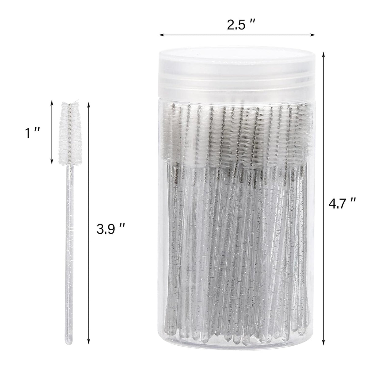 100 Pcs Disposable Mascara Wands, Crystal Eyebrow Spoolies Brush for Eyelash Extensions, Lash
