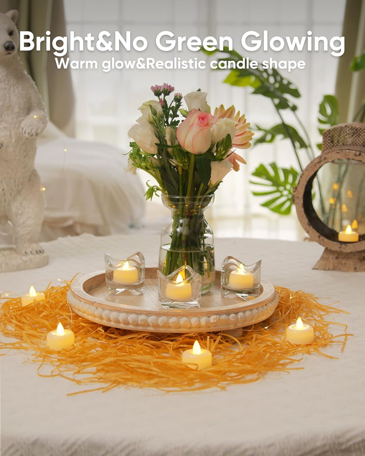 Amagic 150Pack Flameless LED Tea Lights Candles Battery Operated, Electric Fake Tealight Candles