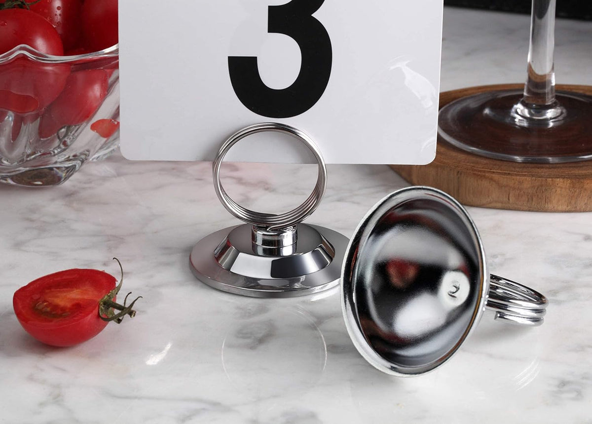 New Star Foodservice 23398 Ring-Clip Table Number Holder/Number Stand/Place Card Holder, Set of 12