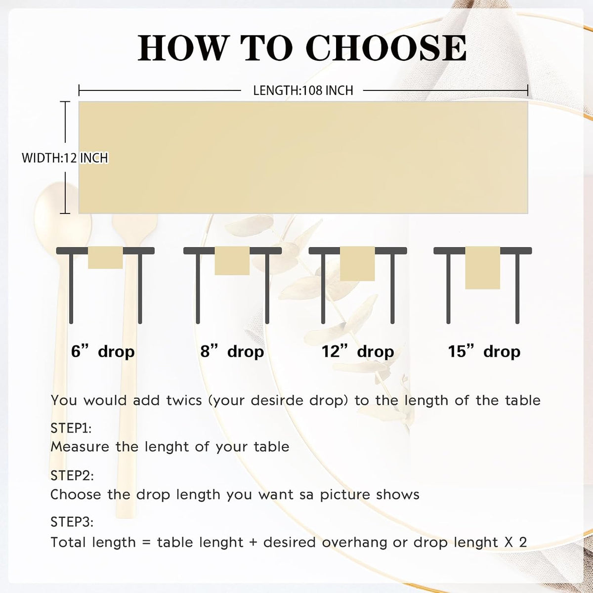 10 Pack Satin Table Runner 12 x 108 Inch Long Champagne Silk Table Runner for Wedding Party Banquet