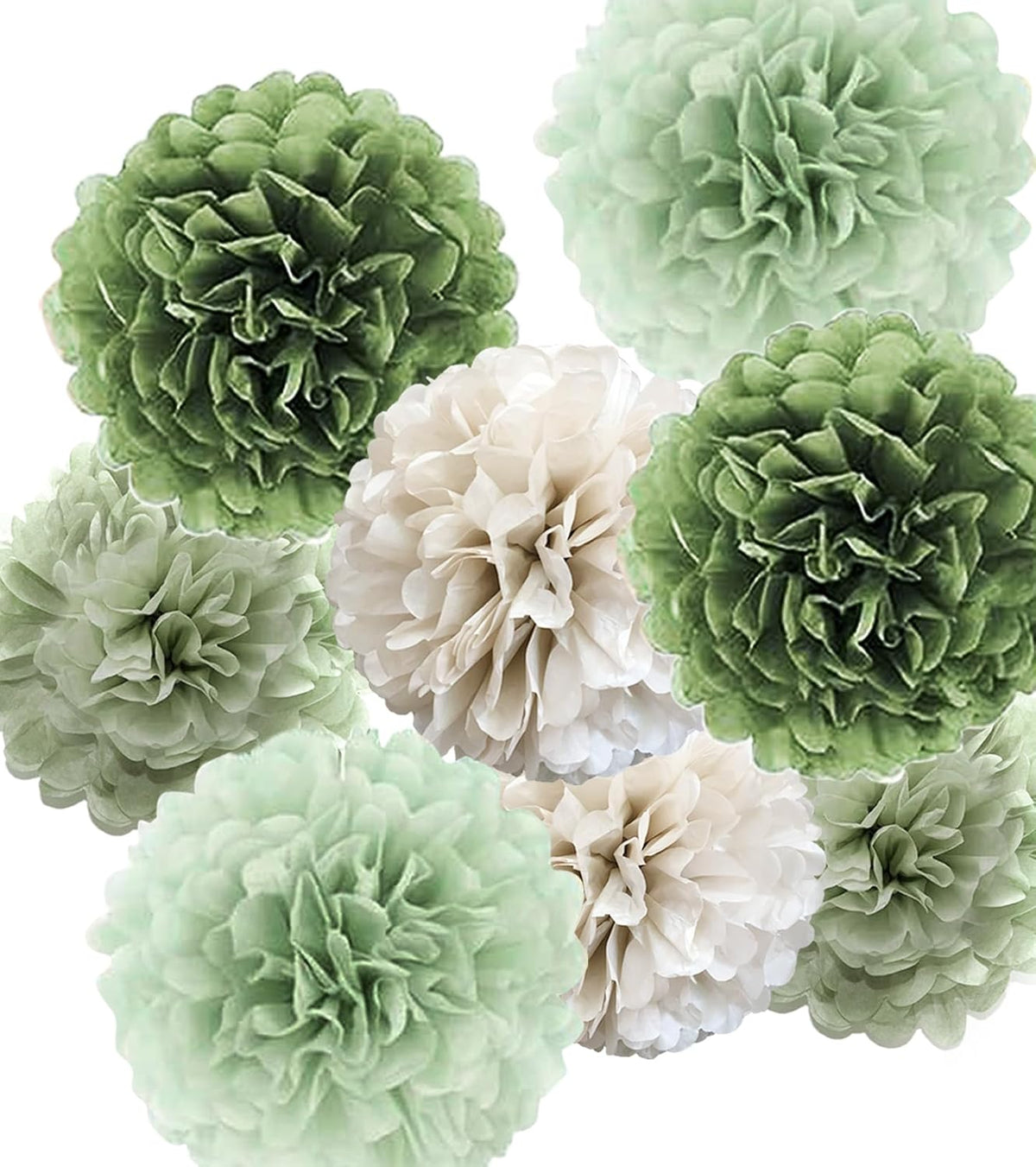 Tissue Paper Pom Poms Kit Paper Flowers 12pieces for Gender Baby Shower Wedding Bridal Bachelorette