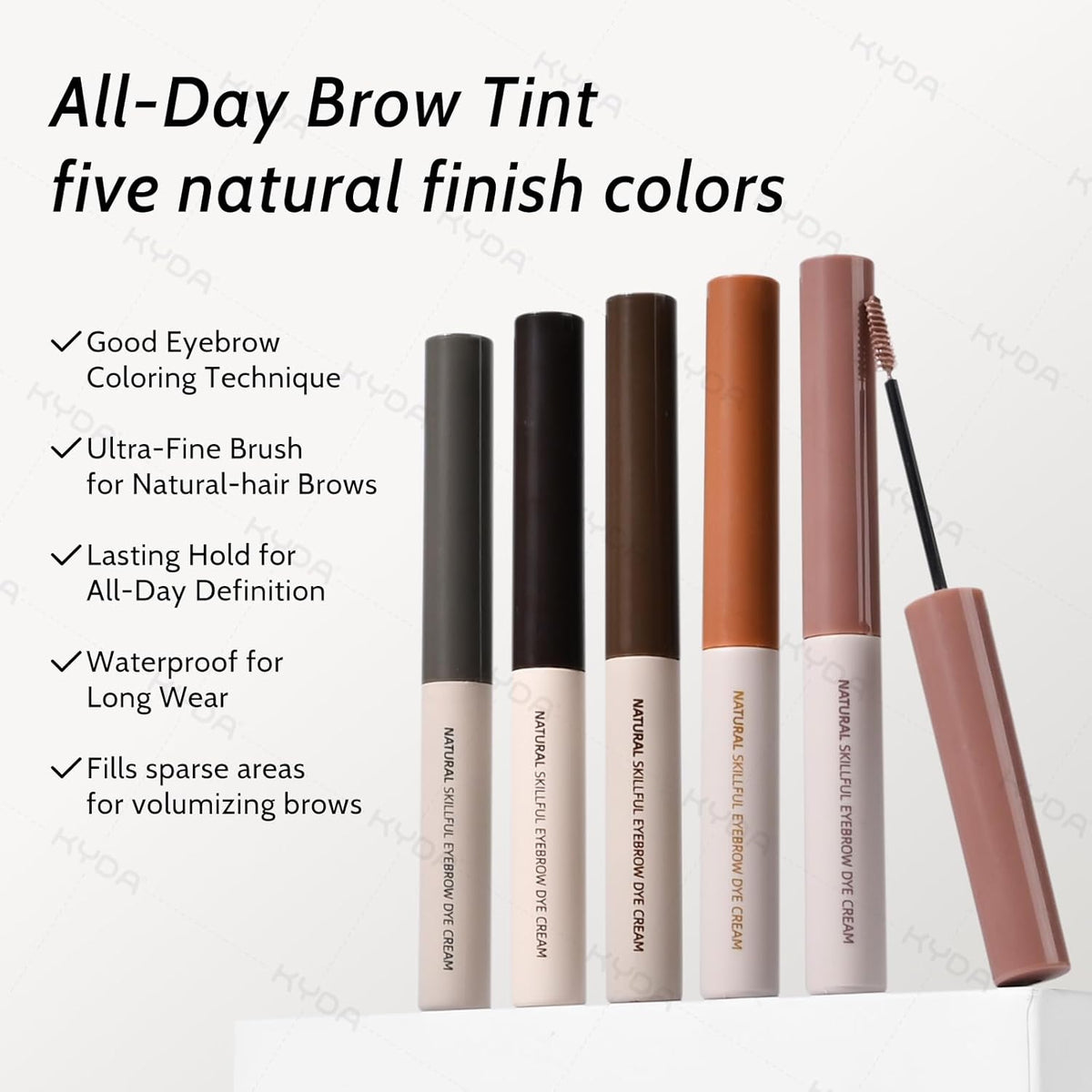 KYDA 2 Pcs Rose Brown Tinted Eyebrow Gel, Ultra-Fine Brush Tinted Brow Cream, Waterproof