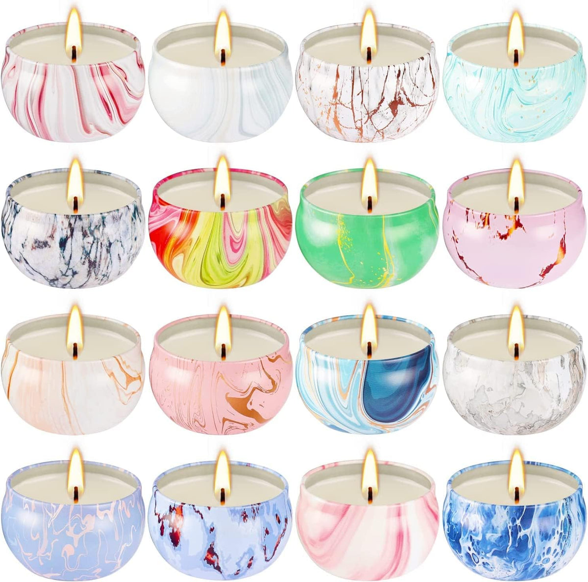 Mother's Day Scented Candles Gifts Set 16 Pack Soy Wax Travel Tin Jar Candles for Home 2.5 OZ