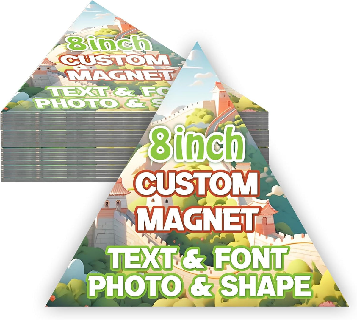 KETABAO – 8" Create Your Own Triangle Photo Magnet – Customized Magnetic Photo Frames for
