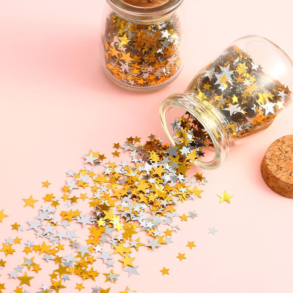 Hestya 60g Star Confetti Glitter Table Confetti Metallic Foil Stars for Party Wedding Festival