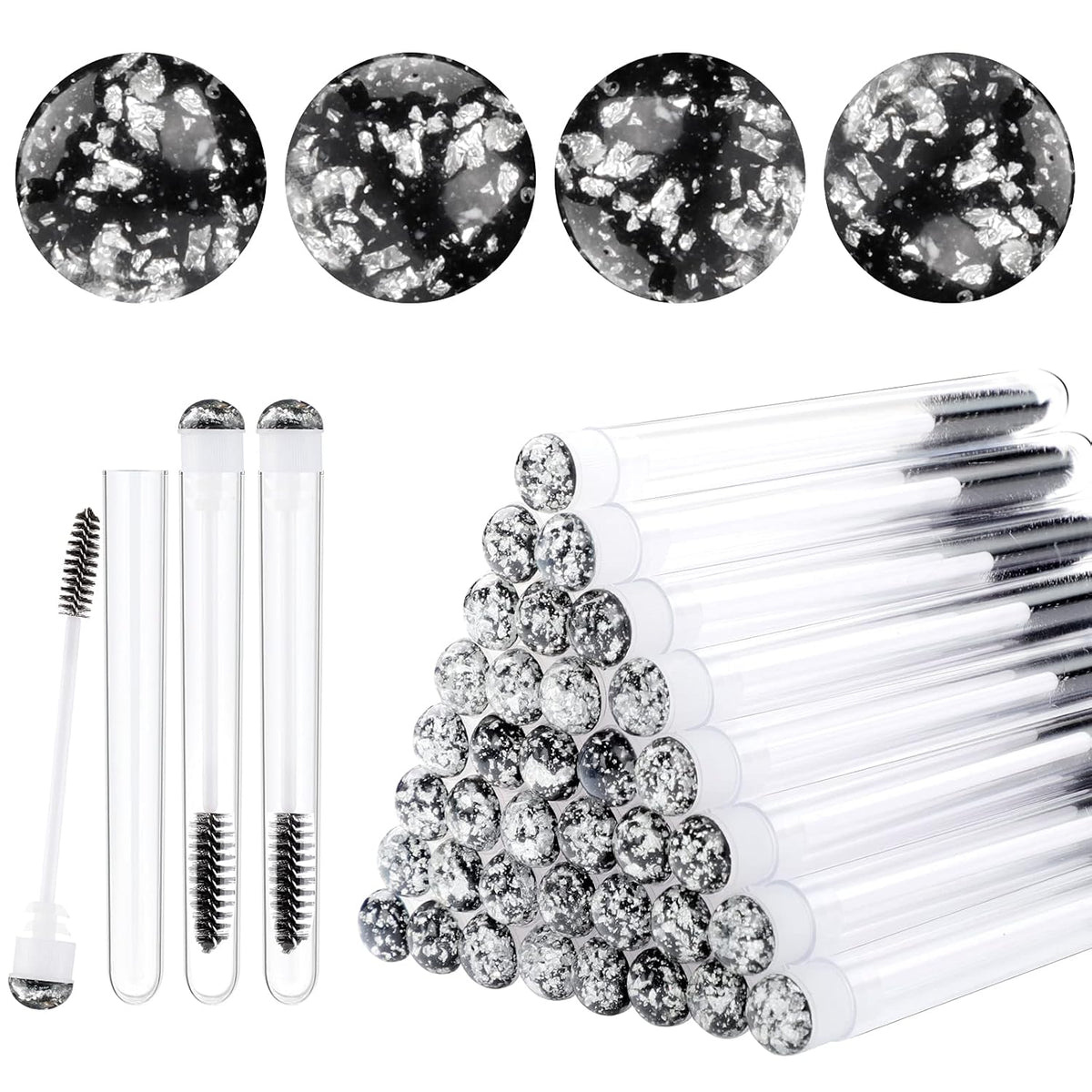 50pcs Eyelash brush Lash Wand Makeup tool Eyelash Extension supplies Cleaning brush Diamond Mascara