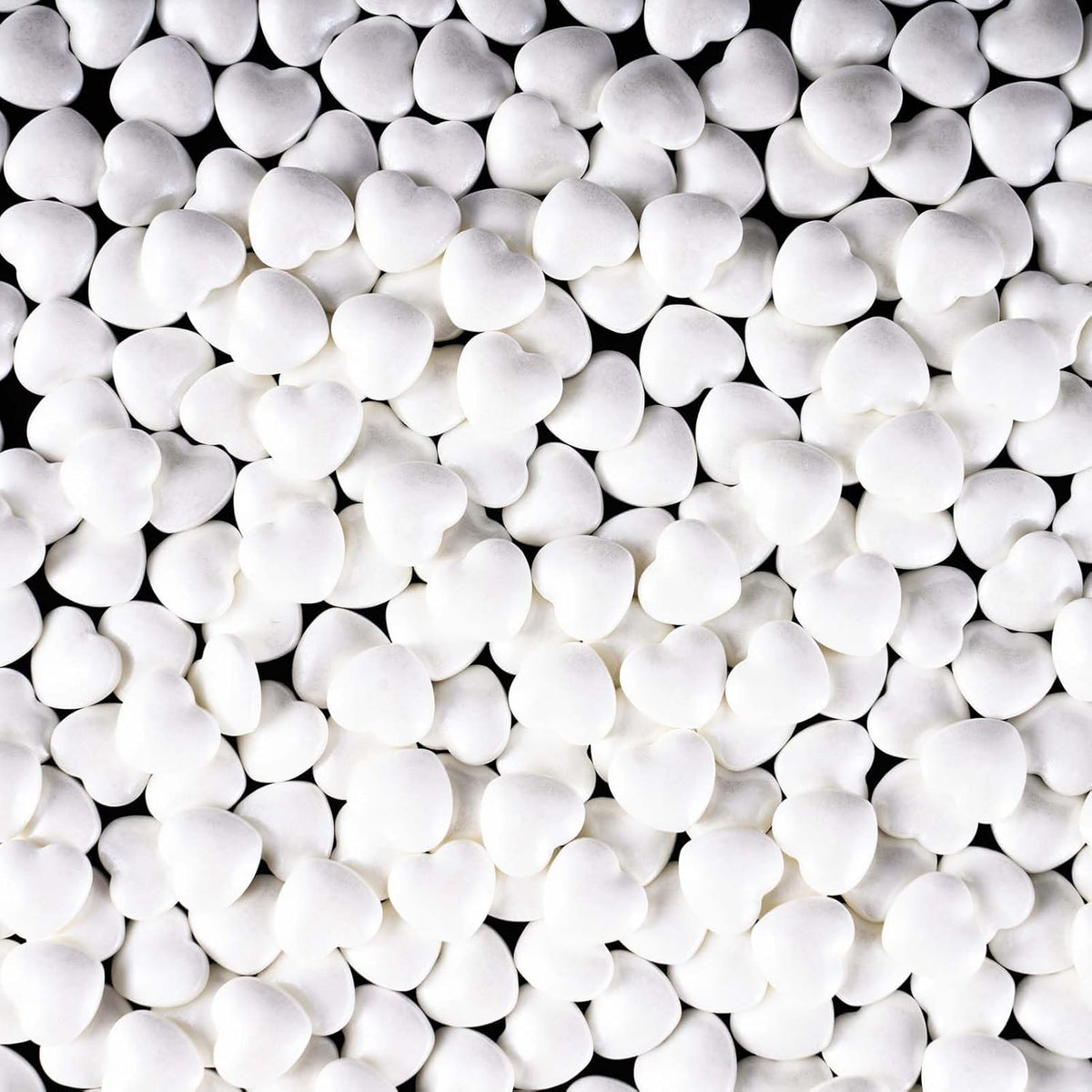 Kasvan White Heart Shapes Sprinkles - Edible Candy Pearls 130g/4.58 Oz, Mix Size, Baking Cake
