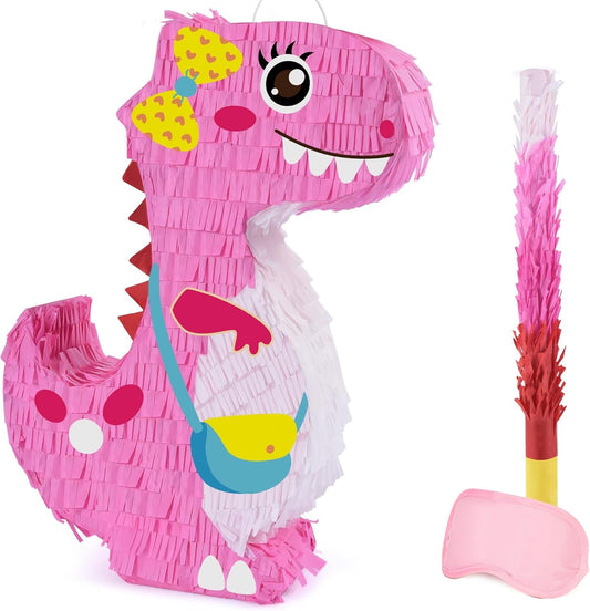 Dinosaur Pinata - Dinosaur Birthday Party Supplies for Girls Kids Dino Themed Party Pinata Bundle