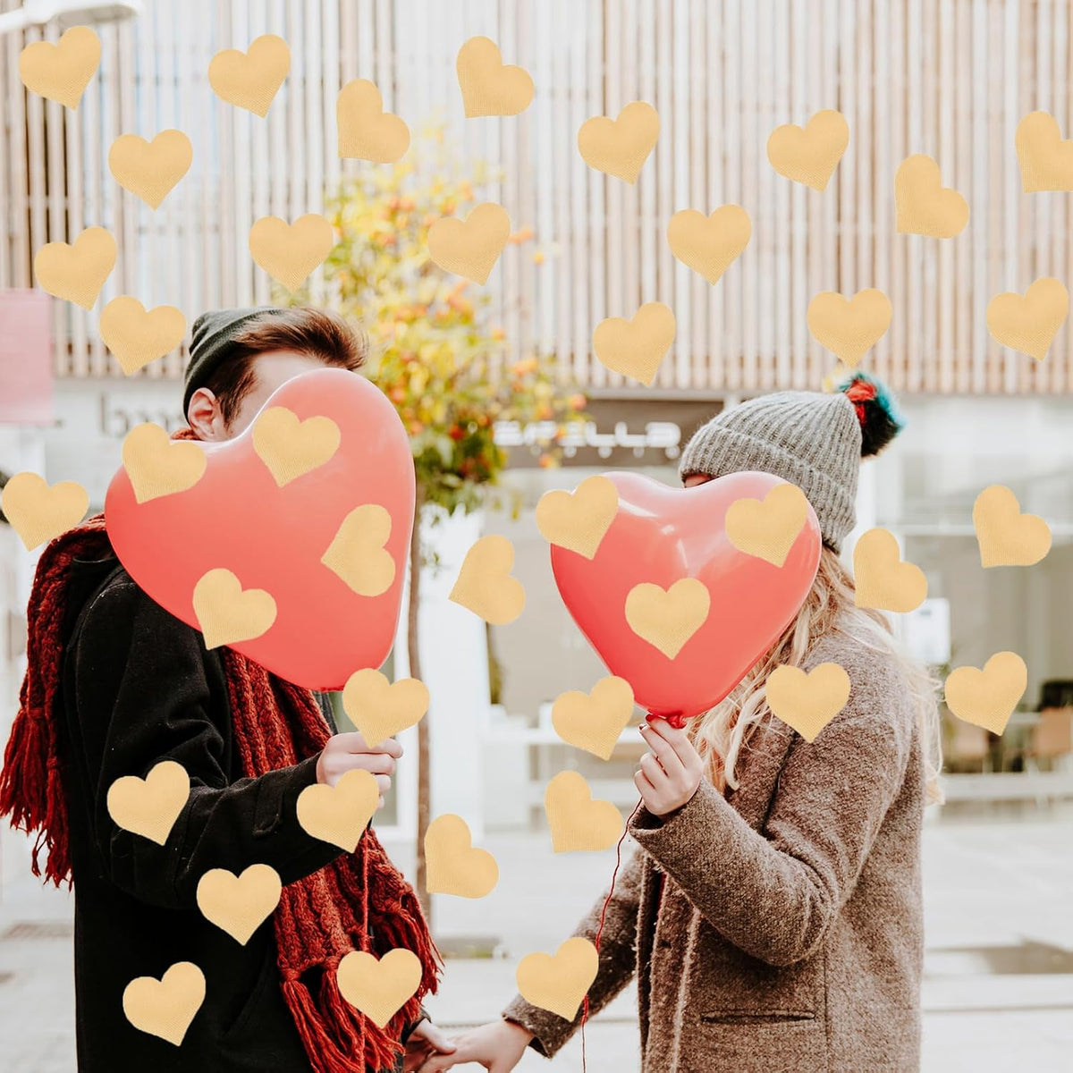 100pcs Champagne Heart Sponge Confetti Decor Heart Confetti Heart Shape Petals Scatter Confetti