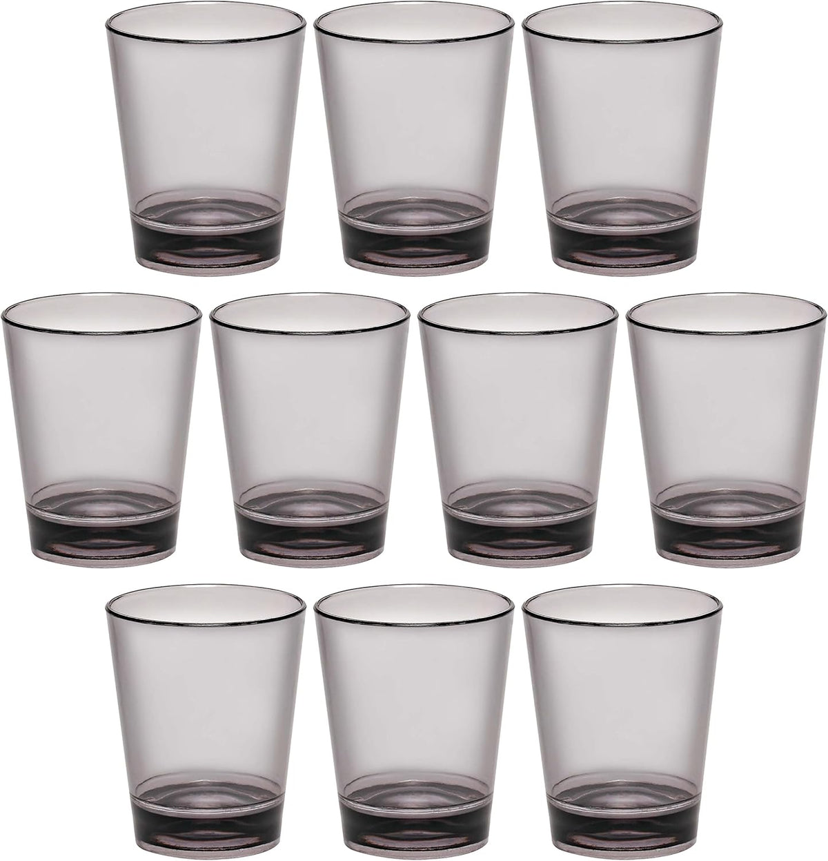 DISCOUNT PROMOS Translucent Plastic Shot Glasses 1.5 oz. Set of 10, Bulk Pack - Acrylic, Great for