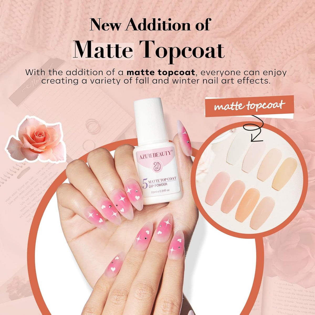 AZUREBEAUTY Dip Powder Nail Kit, Jelly Translucent Milky White Sheer Pink Nude Neutral Clear 8