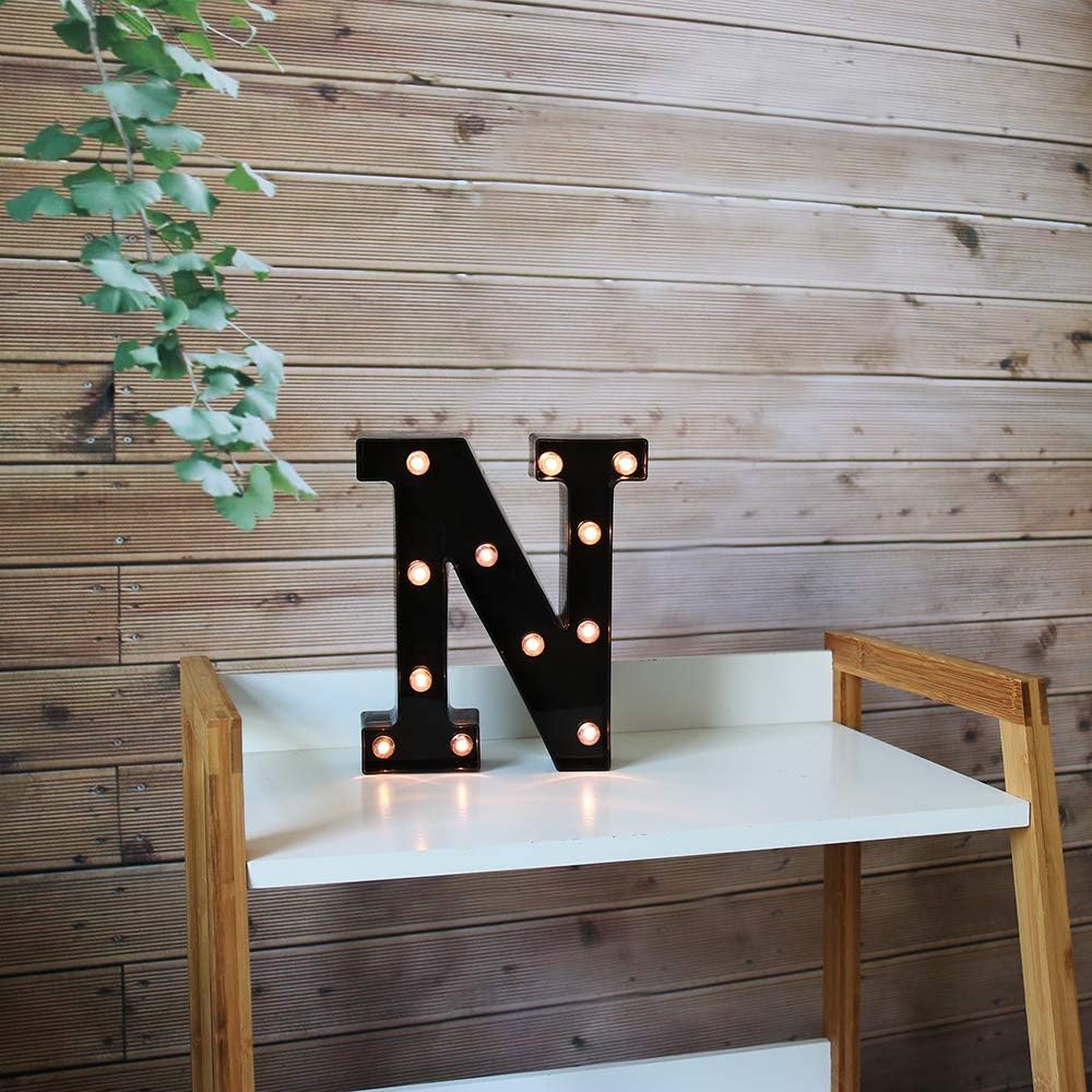 Light Up Black Alphabet Marquee Letters Sign LED Marquee Number Lights Sign for Night Light Home