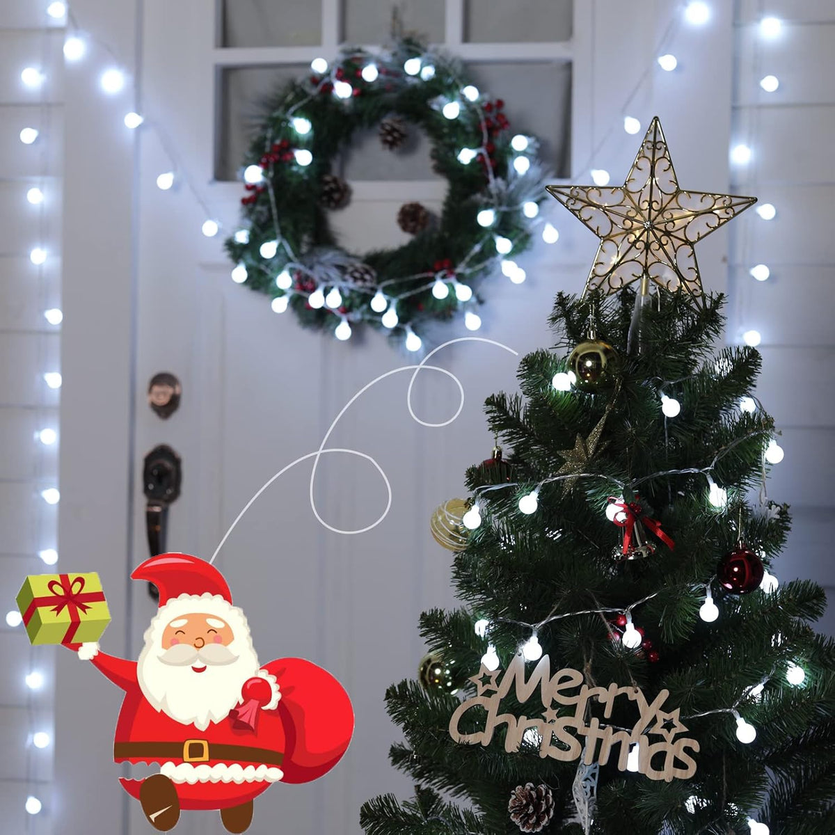 Minetom 33 Feet 100 Led Globe Ball String Lights, Fairy String Lights Plug in with Remote