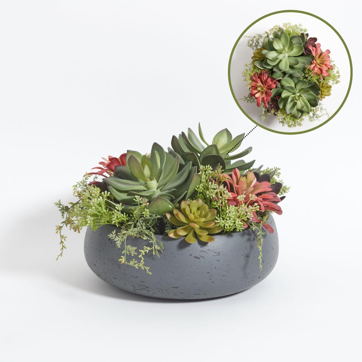 Faux Succulent Arrangement, Premium Artificial Indoor Plant Enhances Interior Design, Display on