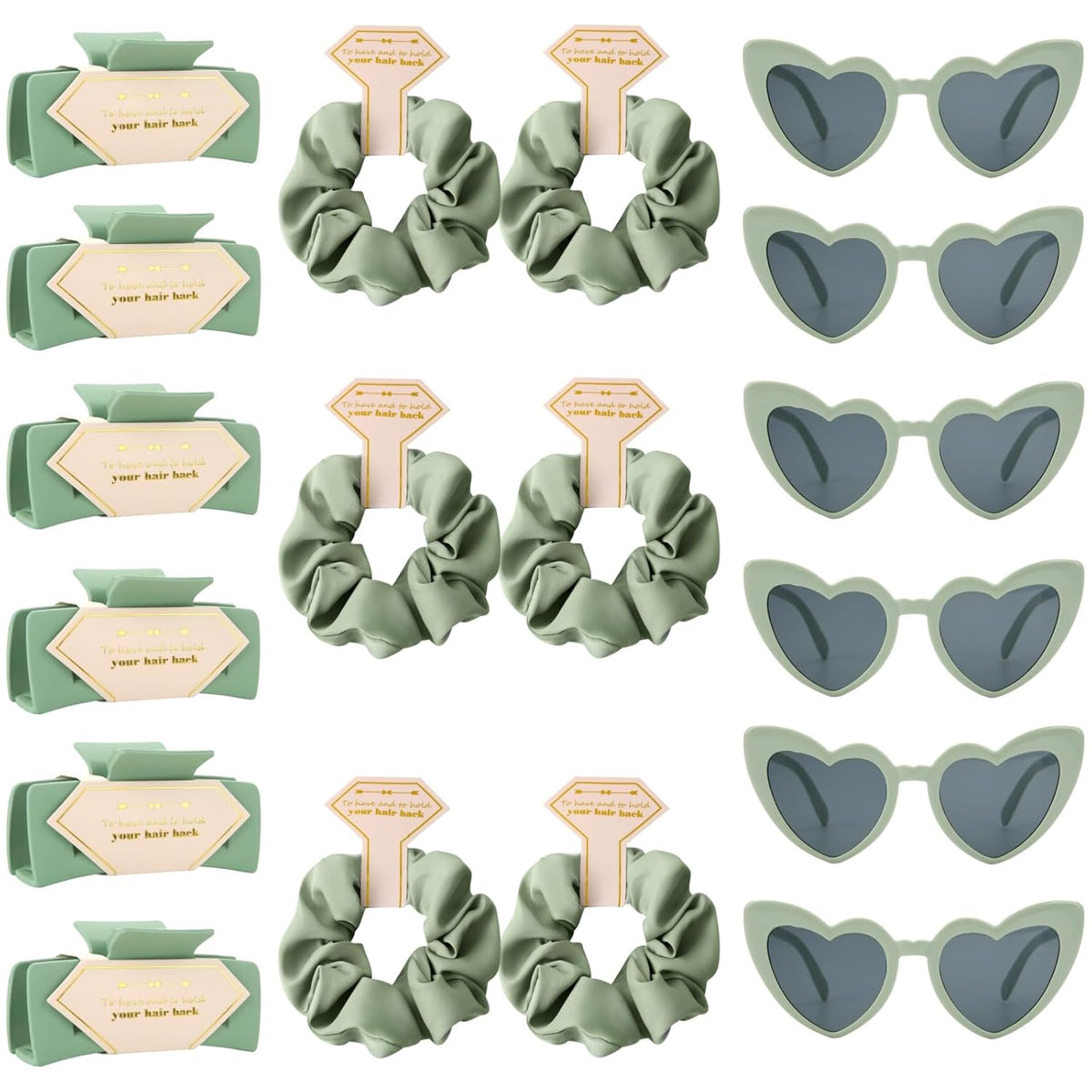 18pcs Bridesmaid Scrunchies Proposal Gifts Bachelorette Hair Claws Clips Girls heart sunglasses for