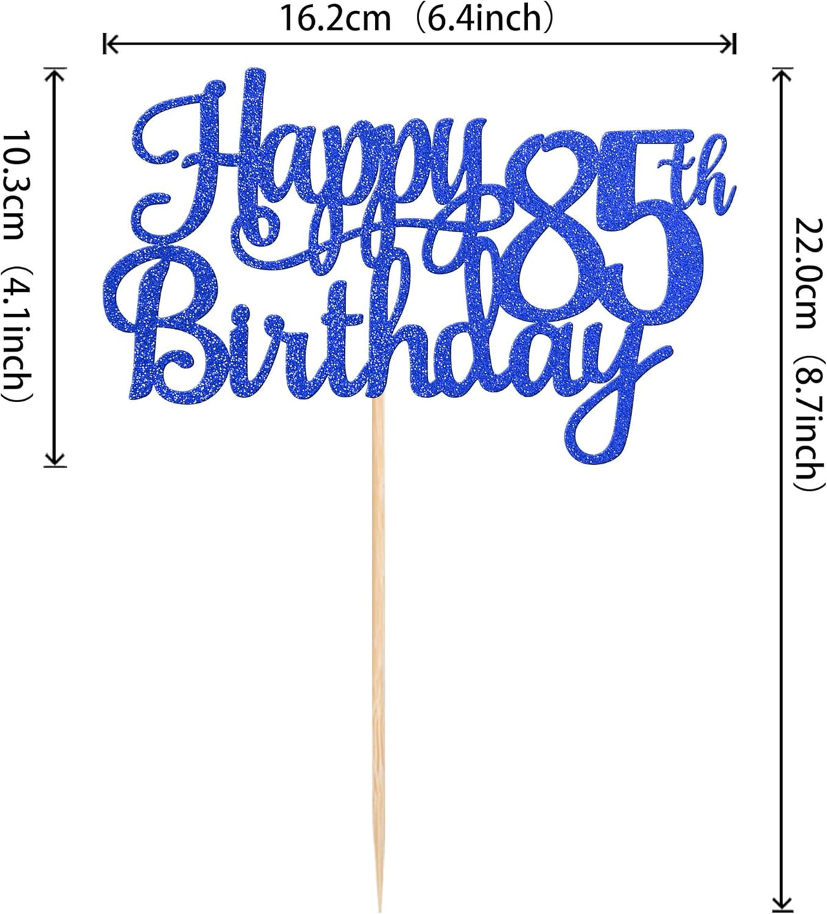 1 PCS Happy 85th Birthday Cake Topper Glitter Cheers to 85 Years Birthday Cake Pick Eighty Five 85