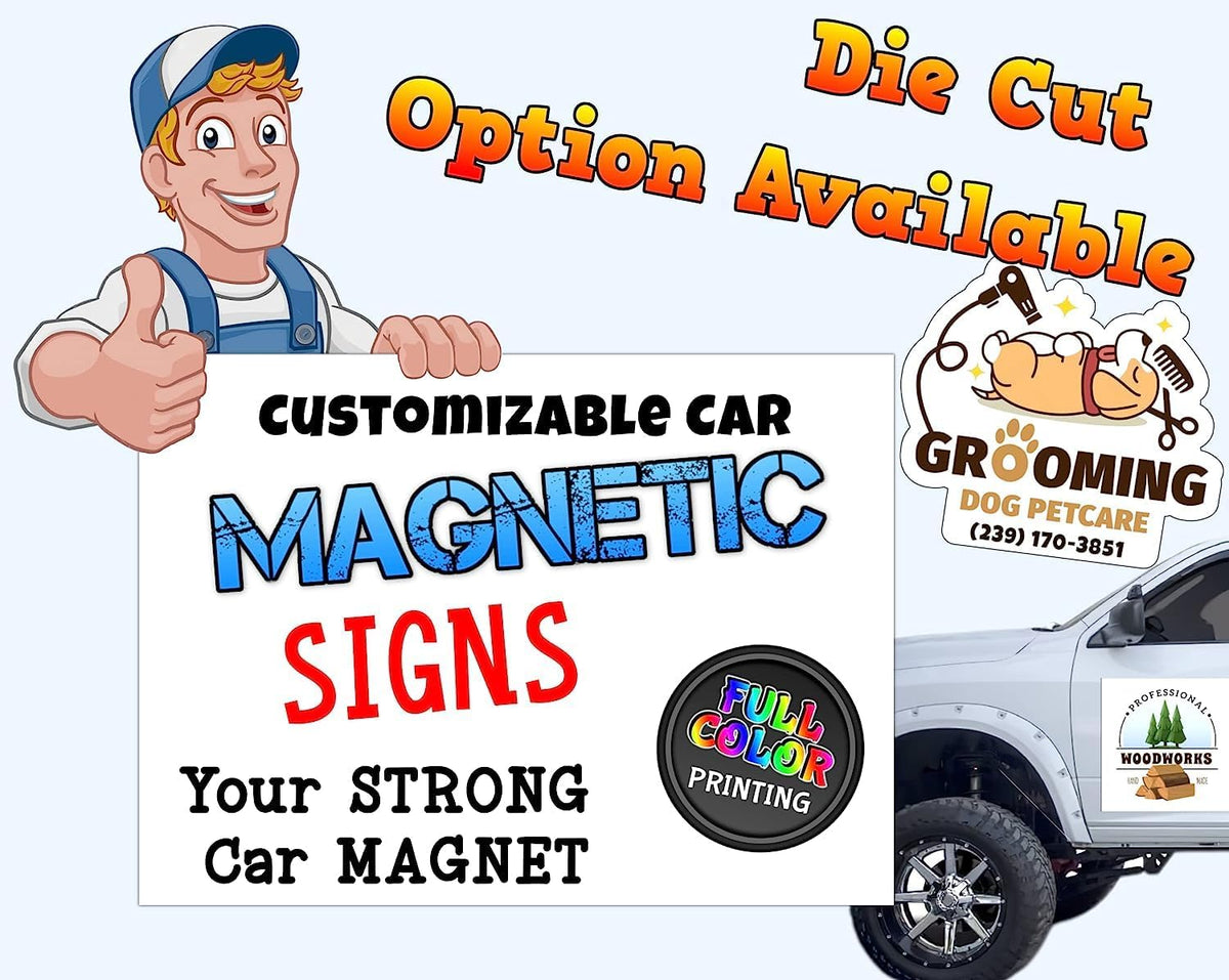 Personalized Car Magnet Sign | Customized Logo for Your Car Van Truck | Advertise Your Business |