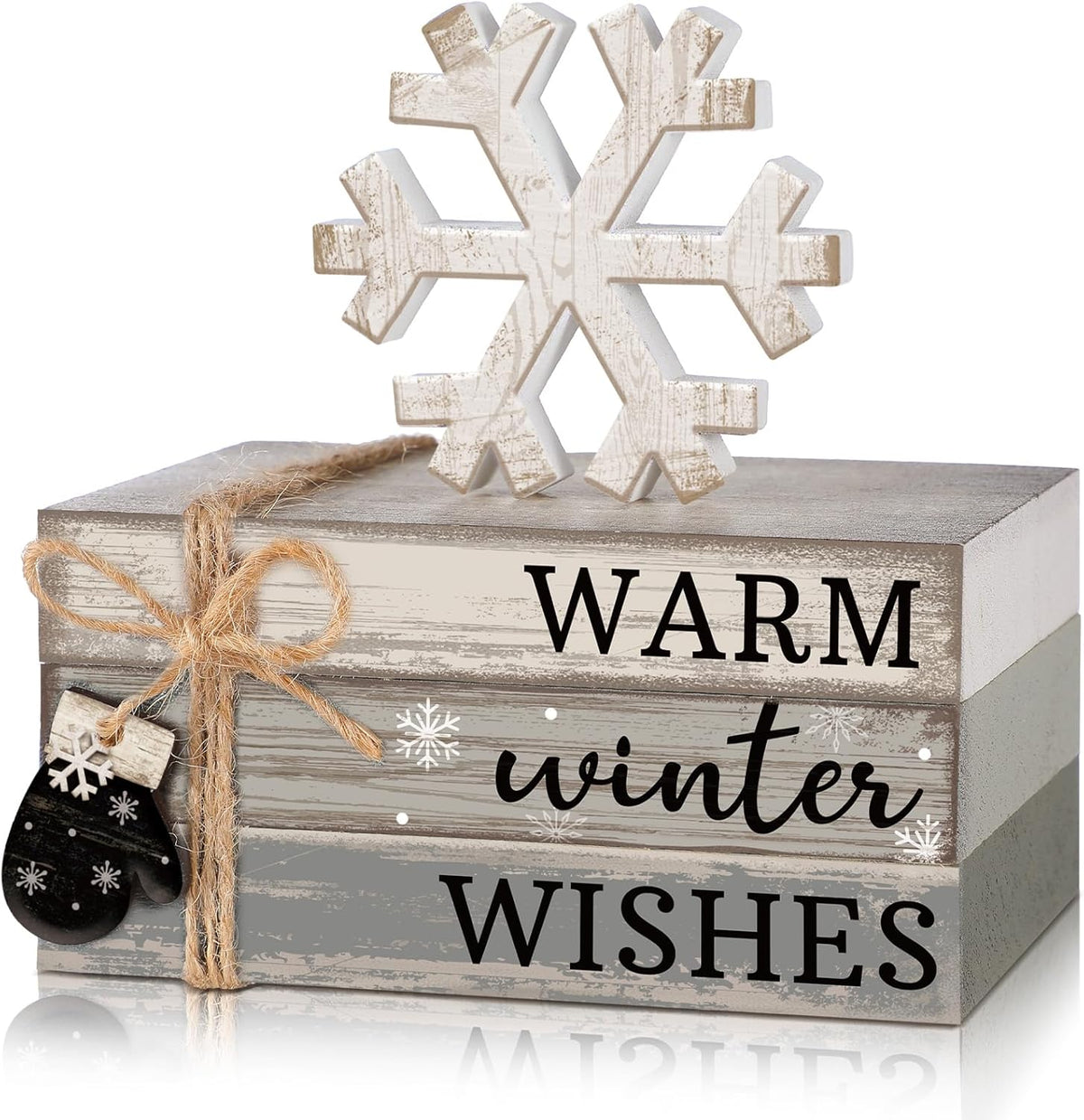 4 Pcs Winter Christmas Decor Winter Table Decorations Christmas Tiered Tray Decor Centerpiece