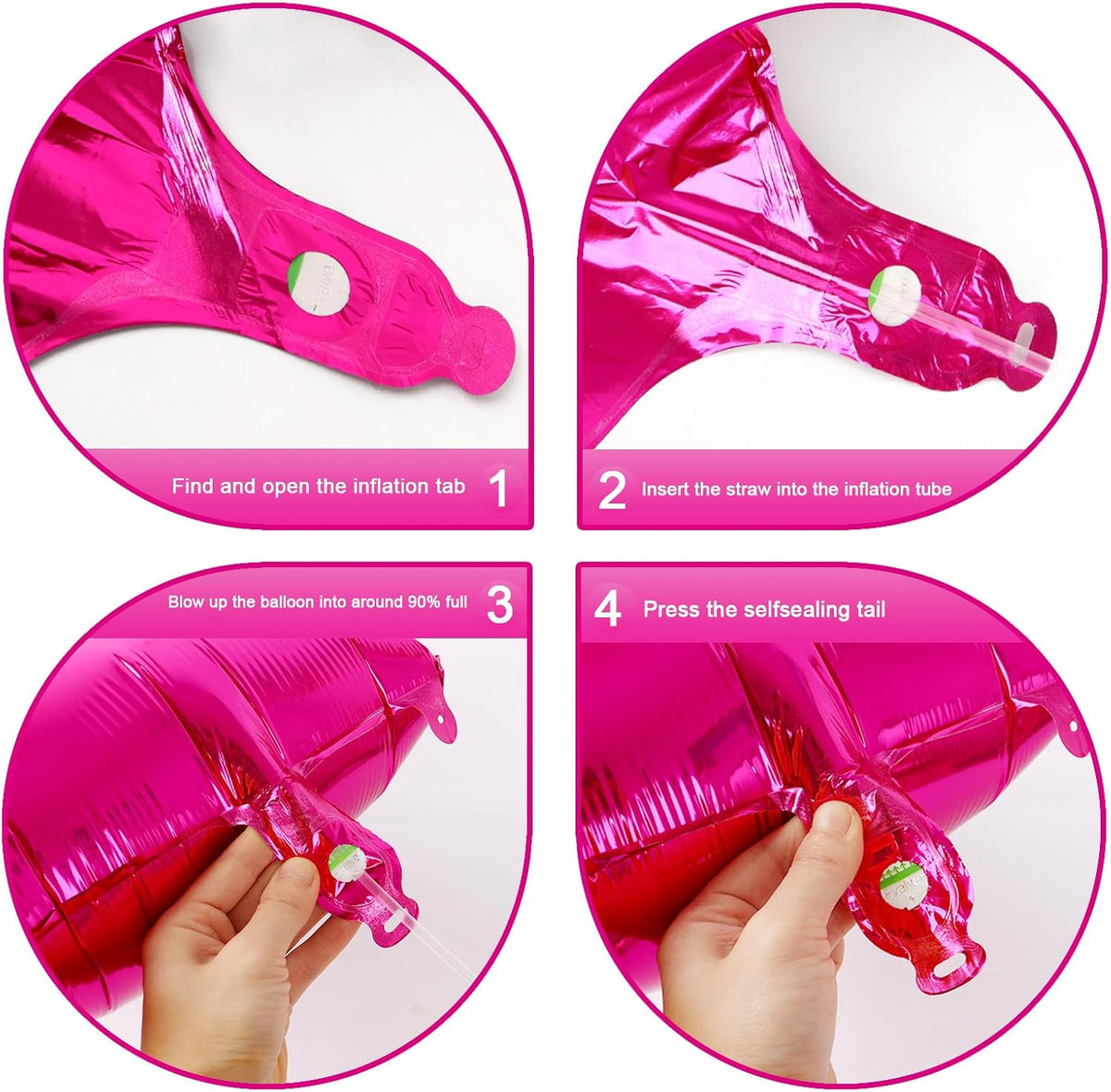 40 Inch Hot Pink Mylar Foil Number 6 Birthday Balloon, Digital Balloons for 6 16 Boy Girl Party