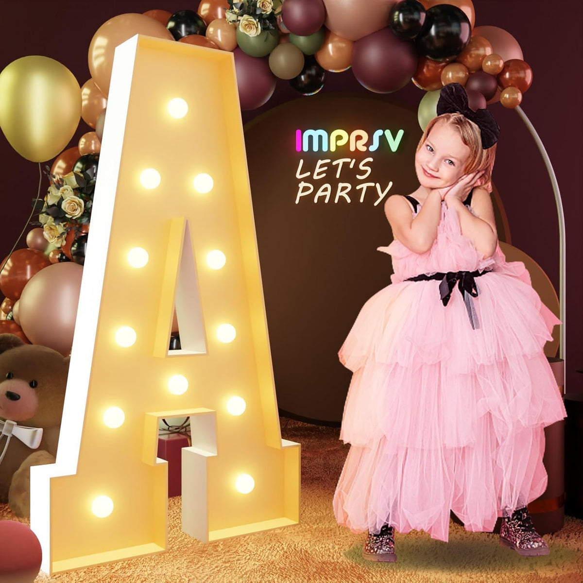 imprsv 4FT Marquee Letters Large Light Up Letters for Birthday Party Decor Wedding Decorations