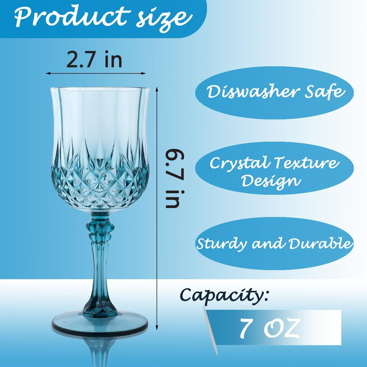 Plastic Wine Glasses，Plastic Goblets Vintage Style Cordial Drinking Glasses for Wedding Reception