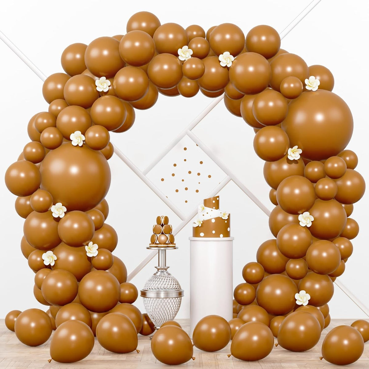 90pack Khaki Balloons Different Size 18/12/10/5 Inch Khaki Balloon Garland Arch Kit for Graduation