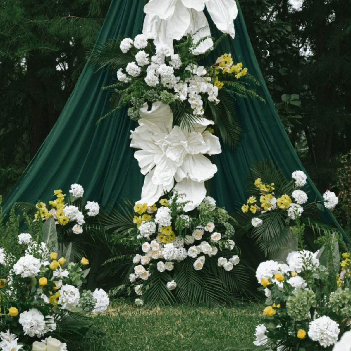 MLMC Emerald Green Wedding Arch Draping Fabric 1 Panel 29" x 20 FT Extra Long Gauze Drapes Sheer