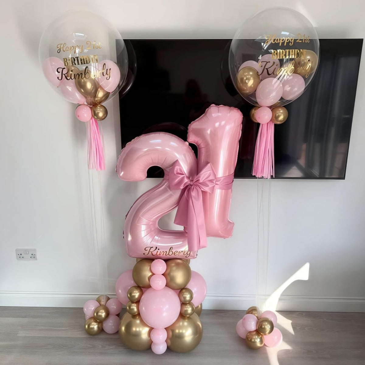 Large Light Pink 17 Balloon, Foil Number 1 & 7 Helium Balloon, 40 Inch Mylar Self Inflating Number