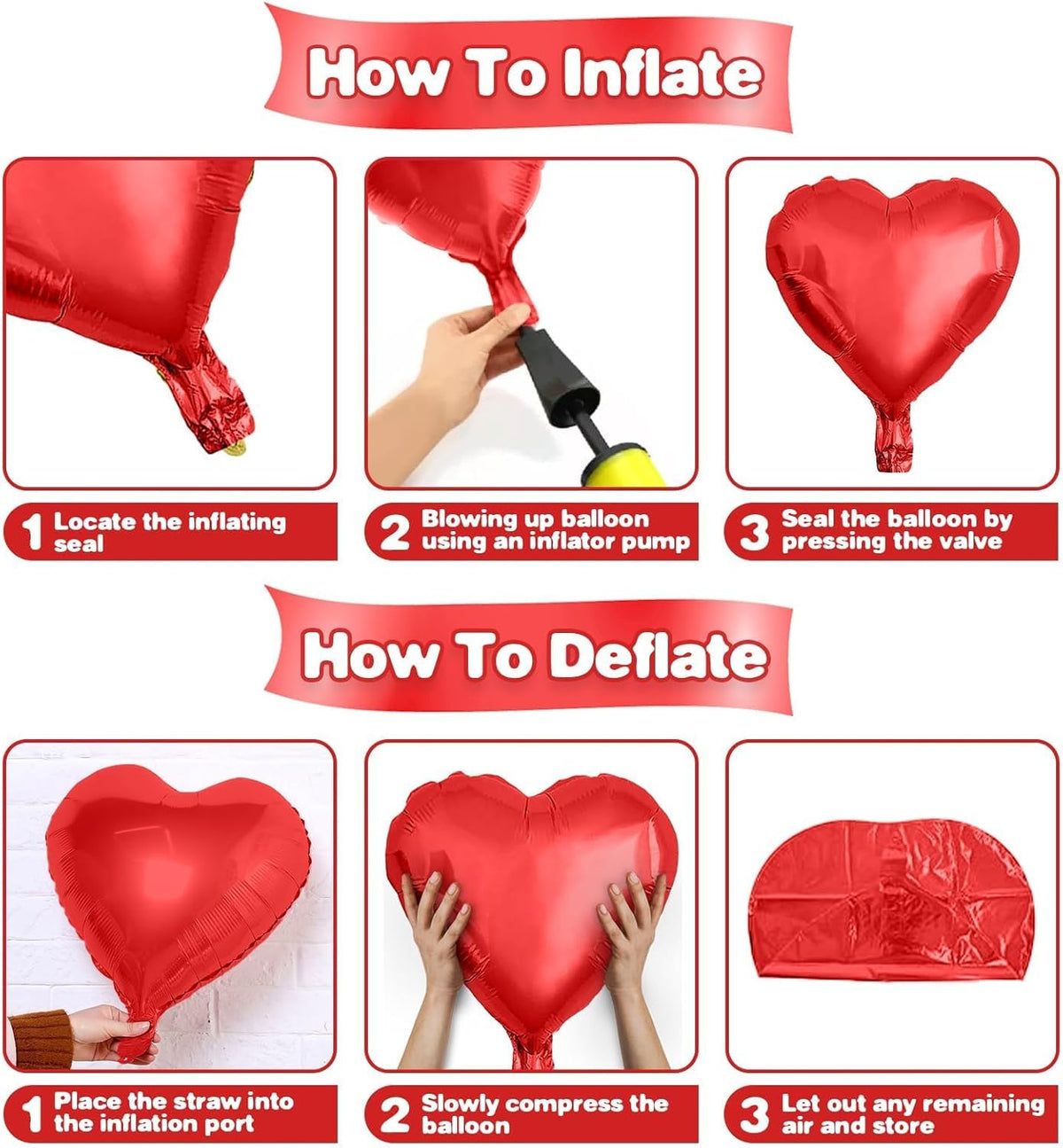 Pink Red Heart Balloons,12Pcs 18 Inch Light Pink Foil Love Heart Shaped Balloons for Valentines Day