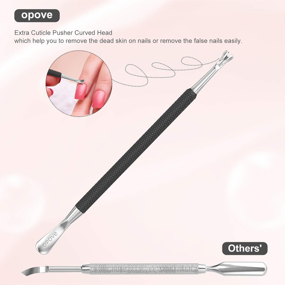 Cuticle Pusher Nail Polish Remover Stainless Steel Manicure Tool Set Gel Nail Polish Peeler Scraper