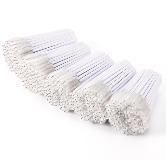 Tbestmax 500 Disposable Mascara Wands Eyelash Brush White Spoolies for Eyebrow Eye Lash Extension