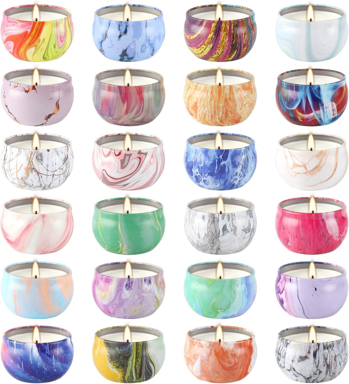 Scented Candles Gifts Set 24 Pack Soy Wax Travel Tin Jar Candles for Home 2.5 OZ Scented for Mom